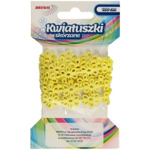 Łańcuszek kwiatki skórzane Brewis Żółte, 100cm